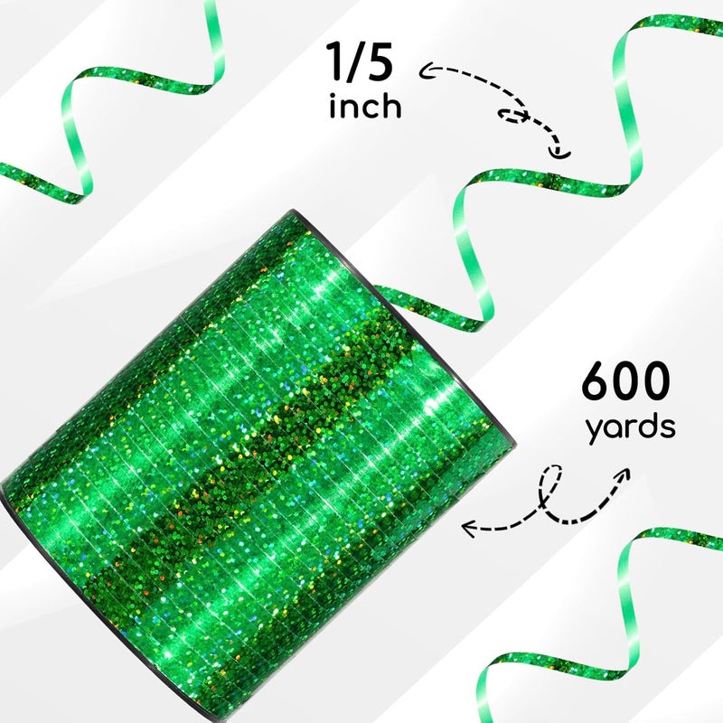 Apeseek 600 Yards Shiny Green Curling Ribbon 1/5‘’ Shiny Green Balloon String with Spool, Thin Balloon Ribbon for Gift Wrapping Crafts Birthday Christmas Baby Shower Halloween Florist - Image 2